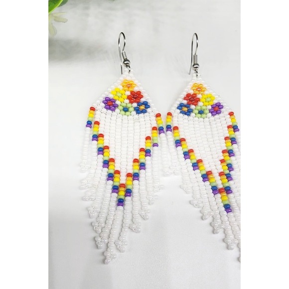 The Unbranded Brand Jewelry - Beaded Earrings Bohemian, Beaded Drop Dangle Earrings Handmade